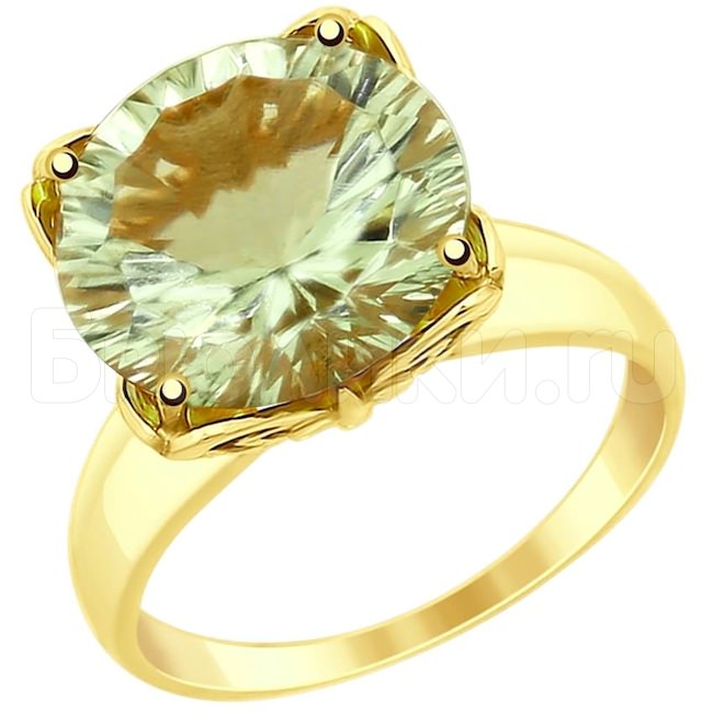 Кольцо из желтого золота с аметистом 714957-2