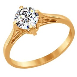 Помолвочное кольцо из золота со Swarovski Zirconia 81010023