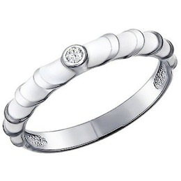 Кольцо из серебра с эмалью с фианитом 94011150